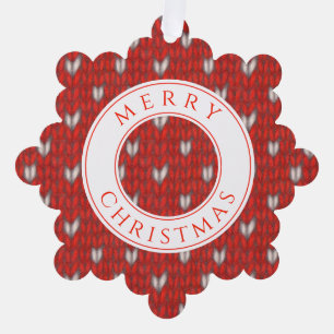 HEART KNIT Snowflake Paper Ornament Card