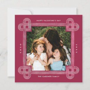 Heart Knot Frame Valentine's Day Card - Plum