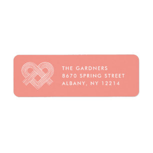 Heart Knot Valentine's Day Mailing Label - Peach