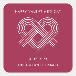 Heart Knot Valentine's Day Sticker - Plum