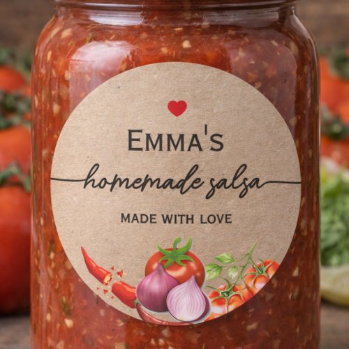 heart Kraft Homemade Custom Salsa Label
