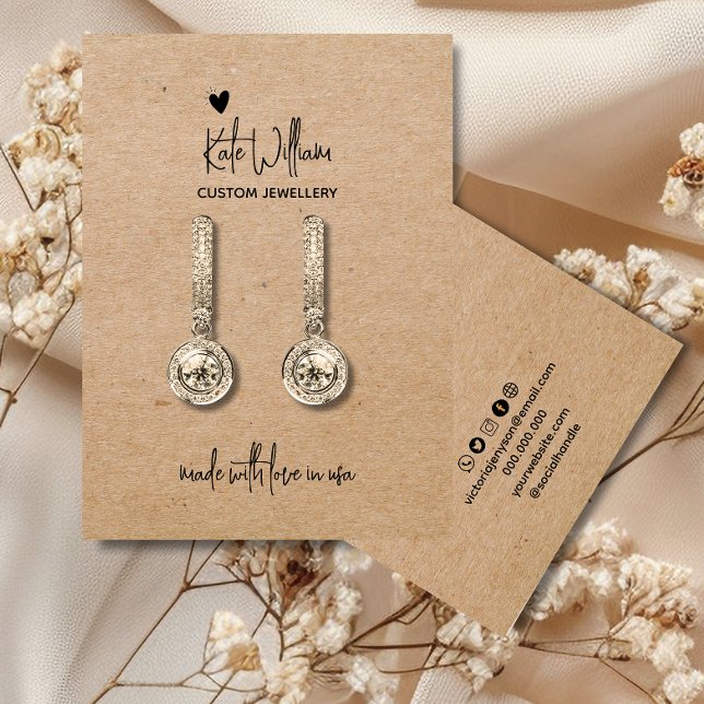 Heart kraft paper jewelry earring display card (Creator Uploaded)