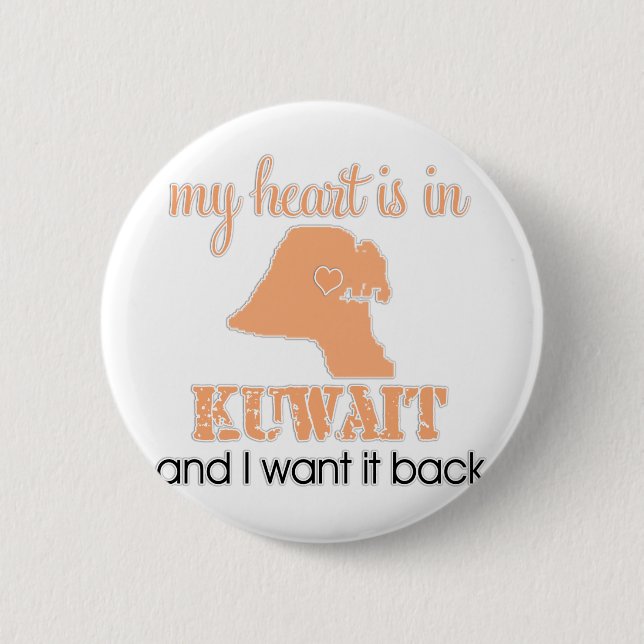 Heart Kuwait Pinback Button (Front)