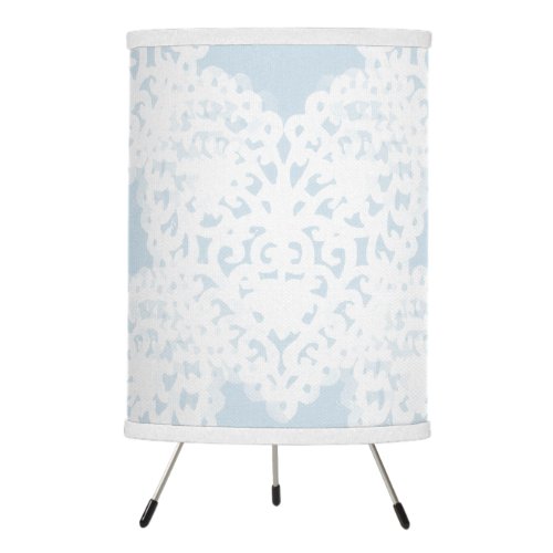 Heart_Lace_Doily_Baby_Blue_Shades_Lamps_Tri_Pods Tripod Lamp