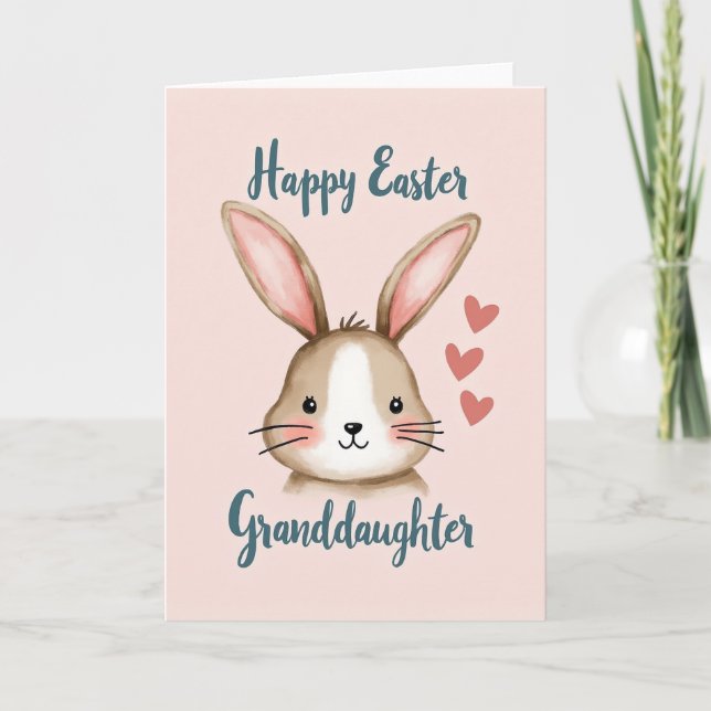 Heart Lagomorph Watercolor Card (Front)
