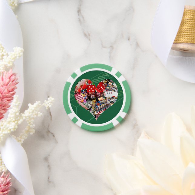 Heart - Las Vegas Playing Card Shape Poker Chips (Wedding)
