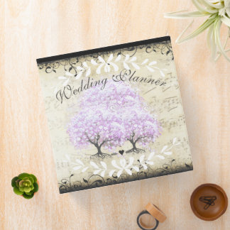 Heart Leaf Lavender Tree Vintage Bird Wedding Binder