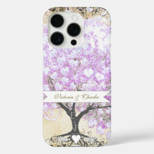 Heart Leaf Lavender Tree Vintage Bird Wedding iPhone 16 Pro Case