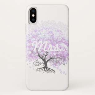 Heart Leaf Lavender Tree Vintage Bird Wedding iPhone X Case