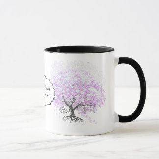 Heart Leaf Lavender Tree Vintage Bird Wedding Mug