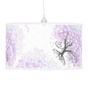 Heart Leaf Lavender Tree Vintage Bird Wedding Pendant Lamp