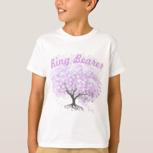 Heart Leaf Lavender Tree Vintage Bird Wedding T-Shirt
