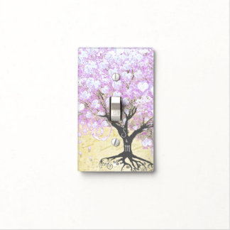 Heart Leaf Lavender Tree Vintage Wedding Light Switch Cover