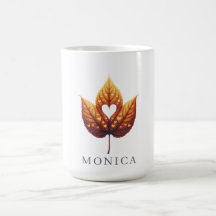 Heart Leaf Minimalist Orange Personalized