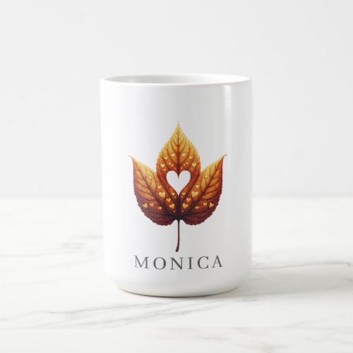 Heart Leaf Personalized  Coffee Mug