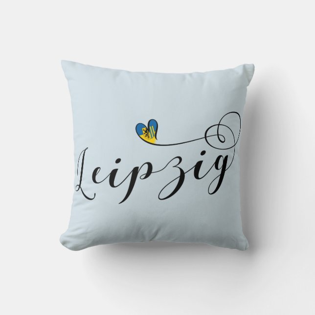 Heart Leipzig, Germany, Saxony Throw Pillow (Front)