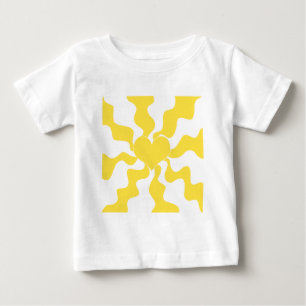 Heart - Lemon Yellow and White Baby T-Shirt