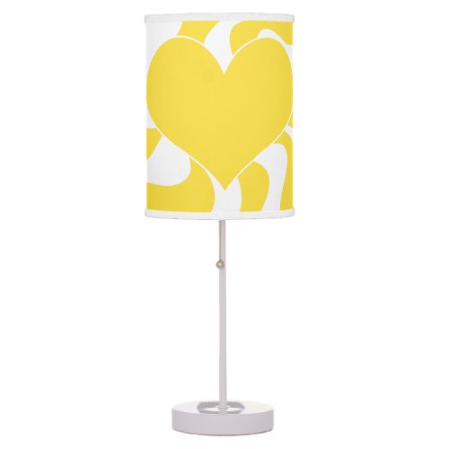 Heart _ Lemon Yellow and White Table Lamp