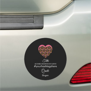 Heart Leopard Animal Print Heart Business Car Magnet