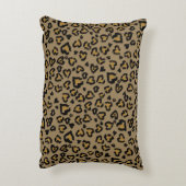Heart Leopard Pattern in Natural Colors Accent Pillow (Back(Vertical))