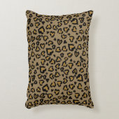 Heart Leopard Pattern in Natural Colors Accent Pillow (Front(Vertical))