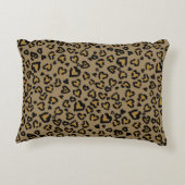 Heart Leopard Pattern in Natural Colors Accent Pillow (Back)