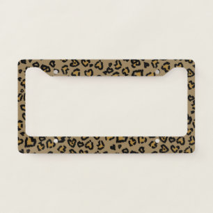Heart Leopard Pattern in Natural Colors License Plate Frame