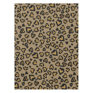 Heart Leopard Pattern in Natural Colors Tablecloth