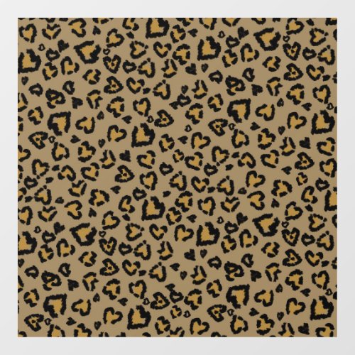 Heart Leopard Pattern in Natural Colors Window Cling