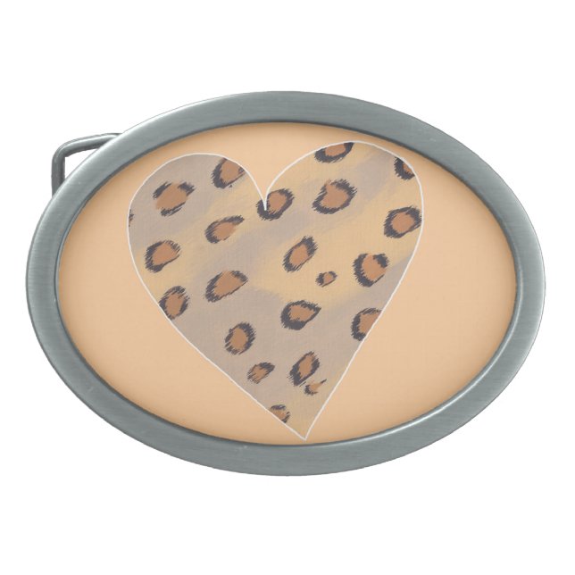 Heart Leopards, Custom Belt Buckles (Front)