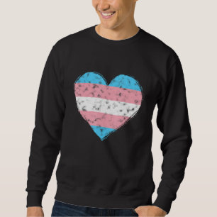Heart LGBT Pride Month Retro LGBTQ Transgender Fla Sweatshirt