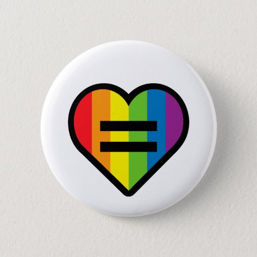 Heart LGBT Rainbow Equality Badge Button