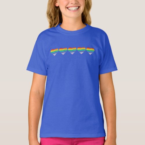 HEART LGBTQIA Rainbow Flag Pride T_Shirt 