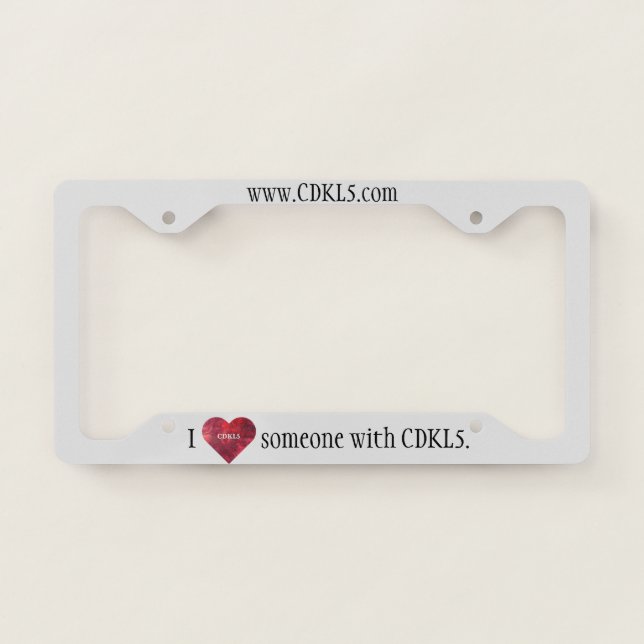Heart License Plate Cdkl5 License Plate Frame (Front)