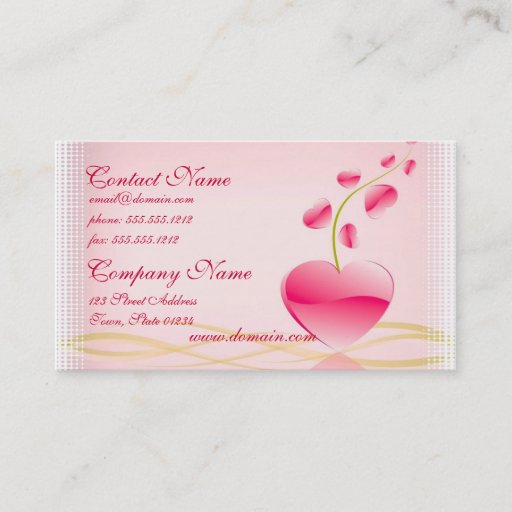 Customizable Heart Life Business Card