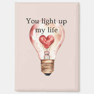 Heart Light Bulb Light Up My Life Magnet