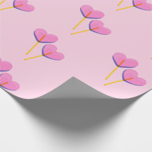 Heart Lillipop Pink Gift Wrapping Paper