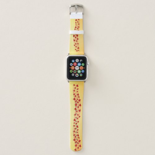 Heart Line With Gold Apple Watch Band
