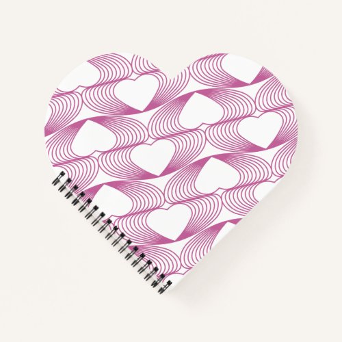 Heart lines seamless pattern Notebook