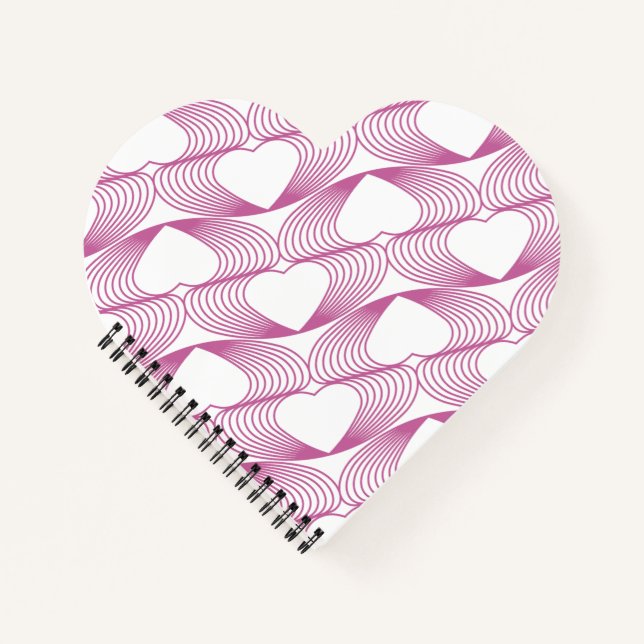 Heart lines seamless pattern Notebook (Front)