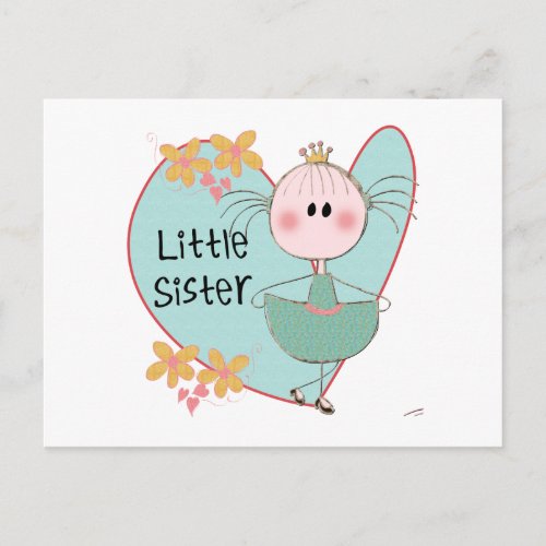 Heart Little Sister Postcard