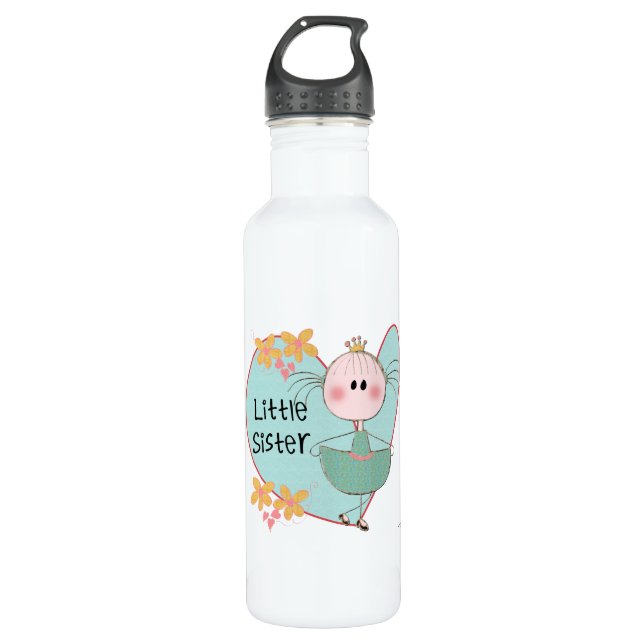 Heart Little Sister Stainless Steel Water Bottle (Front)