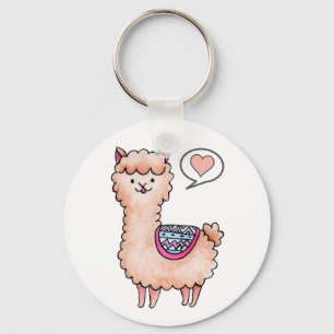 Heart Llama Keychain