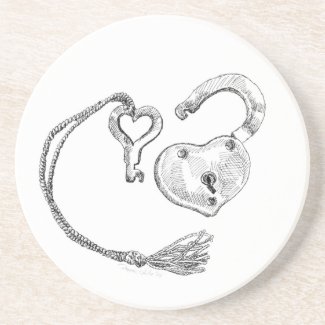 Heart Lock & Key Coaster