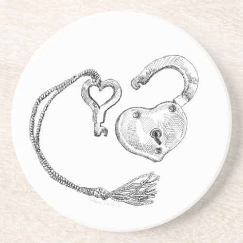 Heart Lock  Key Coaster