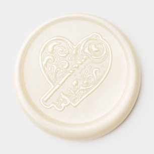 Heart Lock & Key  Wax Seal Sticker