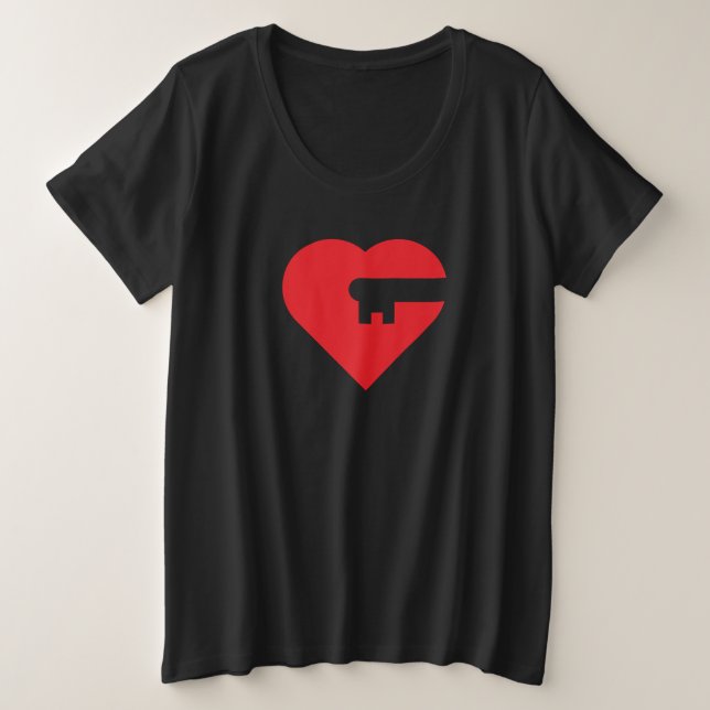 heart lock plus size T-Shirt (Design Front)