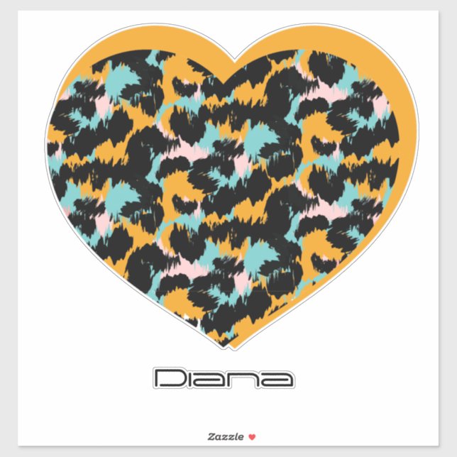 Heart Logo Text Name Business Car Sticker (Sheet)