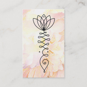 *~* Heart Lotus Peony Flower Floral Reiki Yoga Business Card