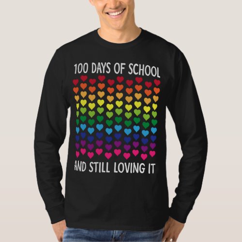 Heart Love 100 Days Of School Shirt Teacher Boy Gi